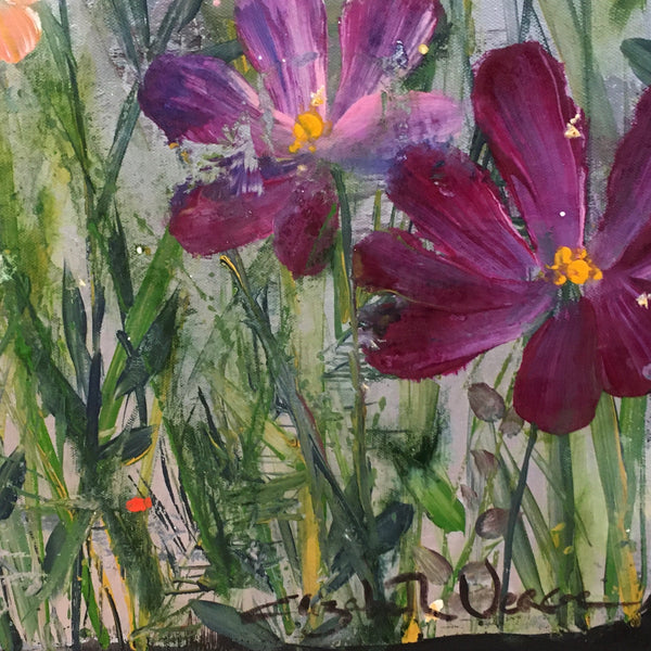 Painting (large) - Silver Wildflowers