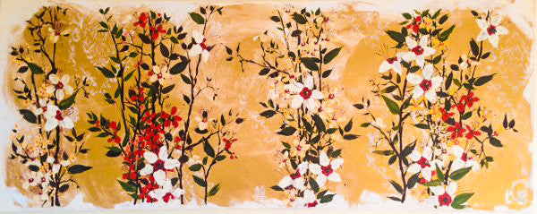Painting (large) - Three Thousand Petals with Happiness Symbol