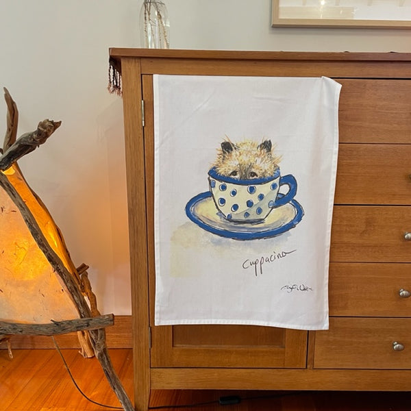 TEA TOWEL - Cuppacino. Coffee Cats Collection