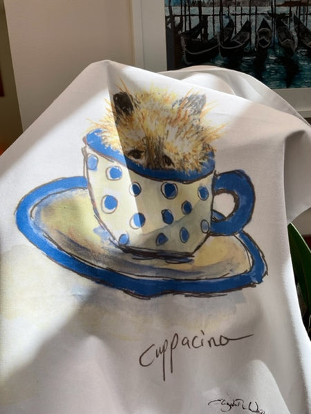 TEA TOWEL - Cuppacino. Coffee Cats Collection