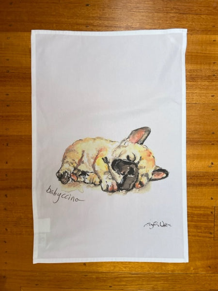 TEA TOWEL - Babyccino. Coffee Dogs Collection
