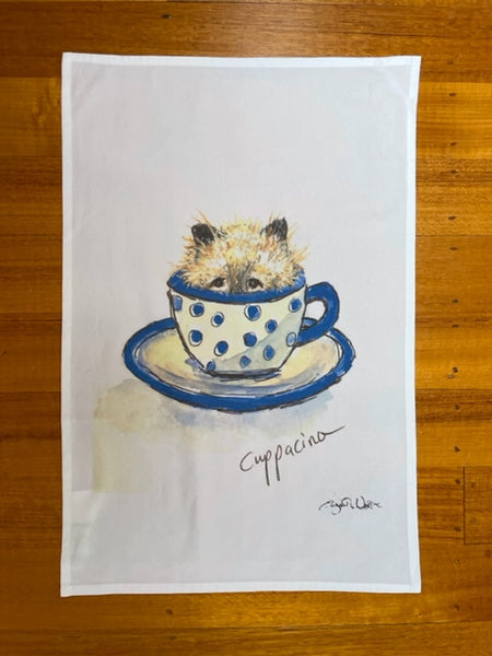 TEA TOWEL - Cuppacino. Coffee Cats Collection