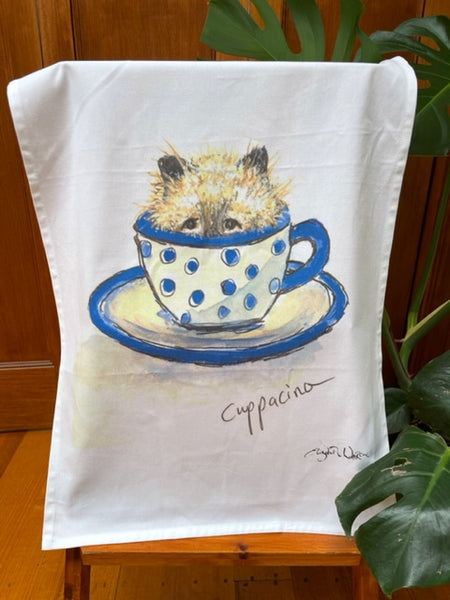 TEA TOWEL - Cuppacino. Coffee Cats Collection