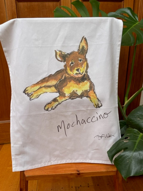 TEA TOWEL - Mochaccino. Coffee Dogs Collection
