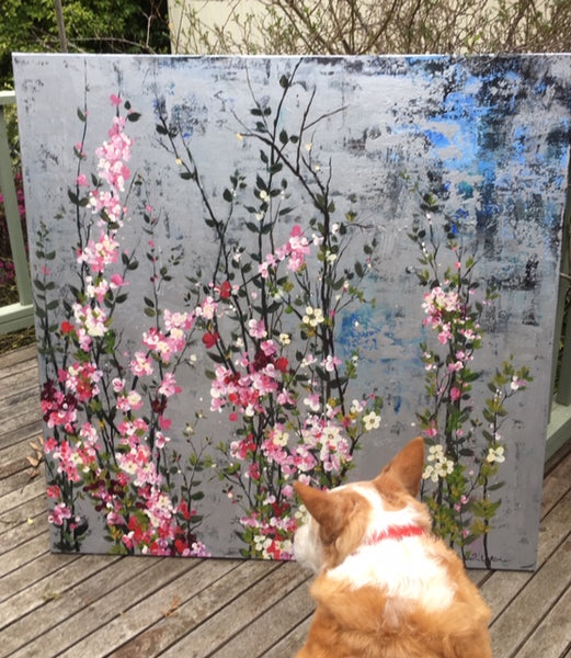 Painting (large) - Silver Blossom
