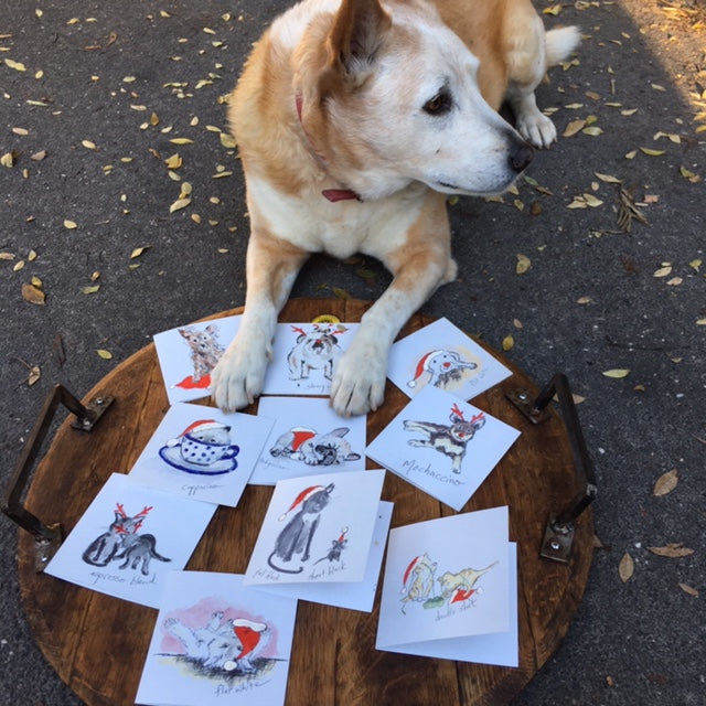 A Card Collection - Crazy Christmas NEW Coffee DOGS AND CATS!!