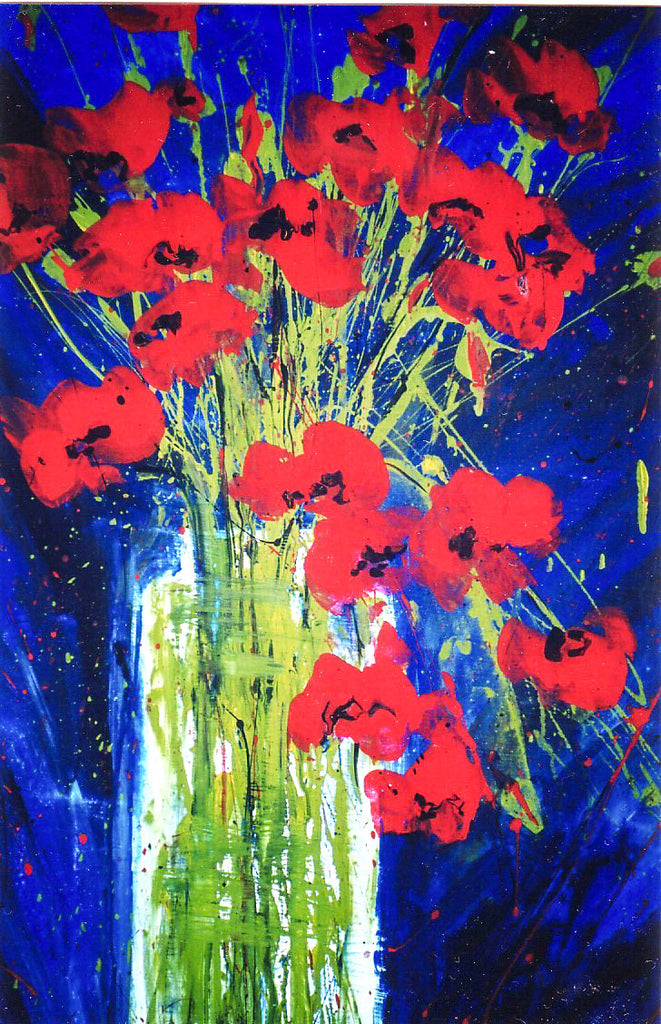 Print - Vase of poppies
