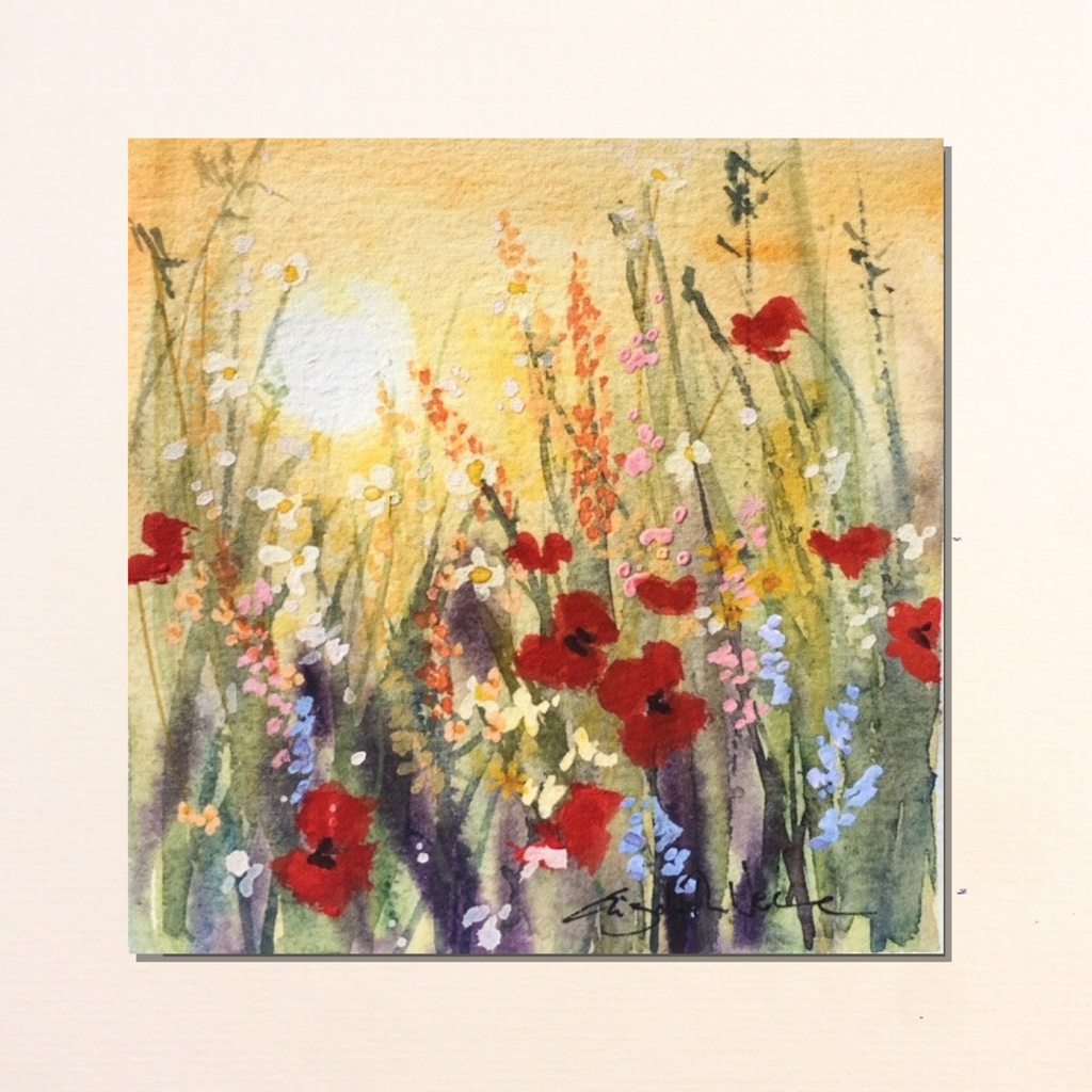 Painting - wee sunshine wildflowers