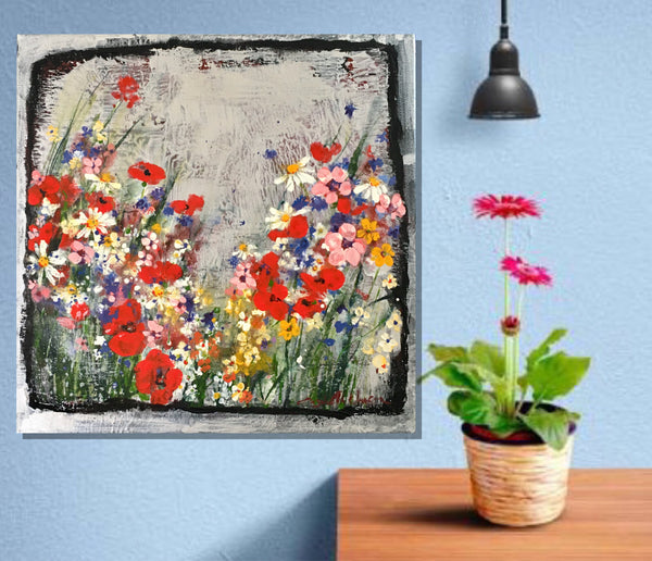 Painting - Silver wildflowers