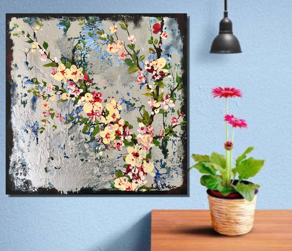 Painting - Silver blossom