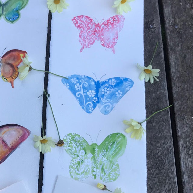 Painting - Butterfly pastel trio