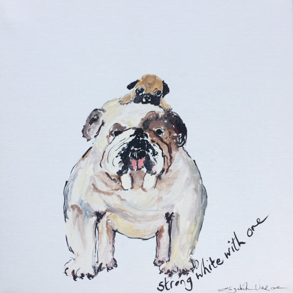 Painting - Coffee Dogs Collection, Strong White with One.