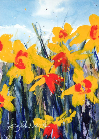 Print - Watercolour daffodils