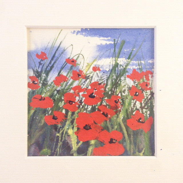 Painting - wee poppies.