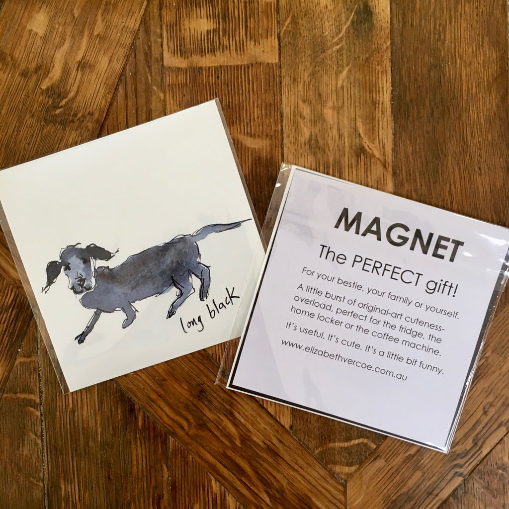Magnet - Coffee Dogs, Long Black