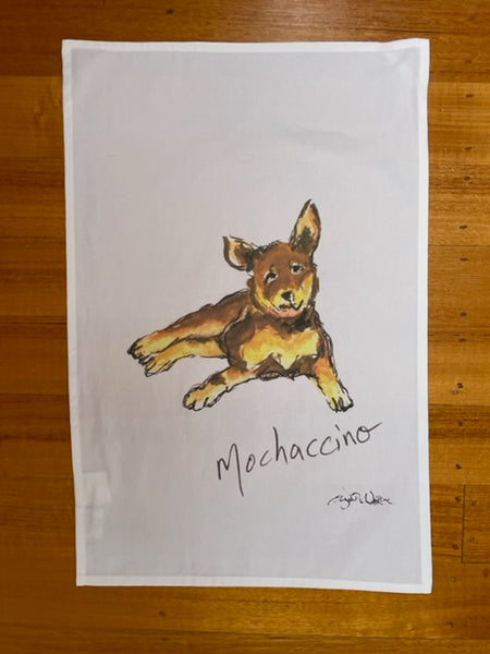 TEA TOWEL - Mochaccino. Coffee Dogs Collection