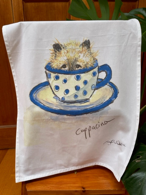 TEA TOWEL - Cuppacino. Coffee Cats Collection