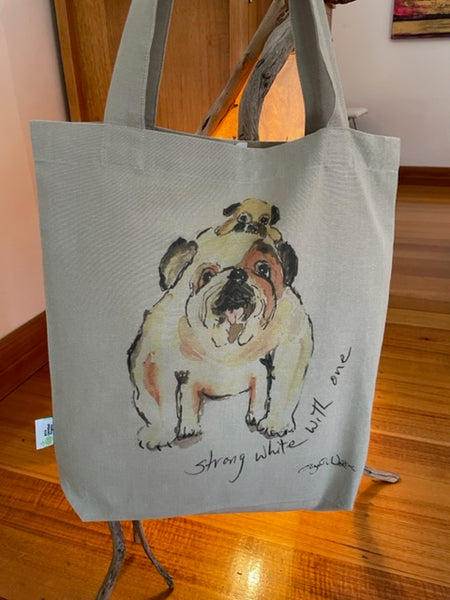TOTE - Strong White With One. Coffee Dogs collection.