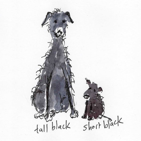 Card (Coffee dogs collection) tall black, short black