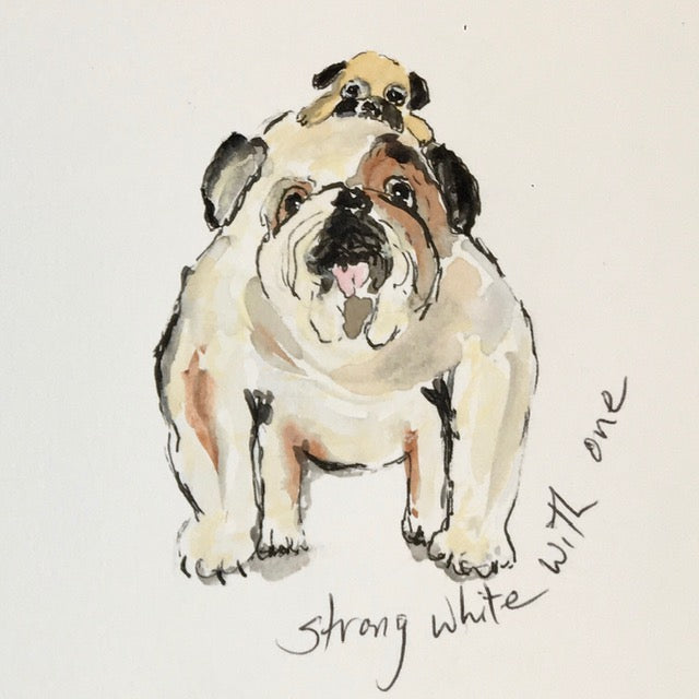 Painting - Coffee Dogs Collection NEW! Strong White with One