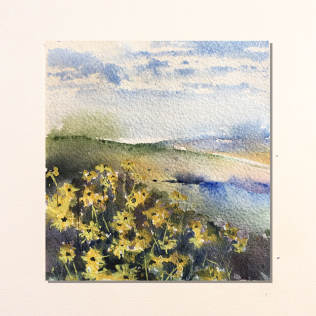 Painting - wee daisies